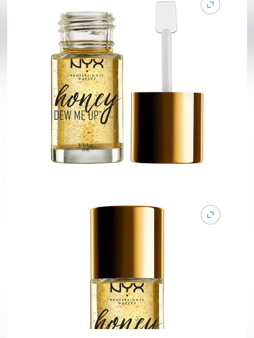 NYX Honey Dew Me Up Liquid Highlighter - Radiant Gold Glitter primer